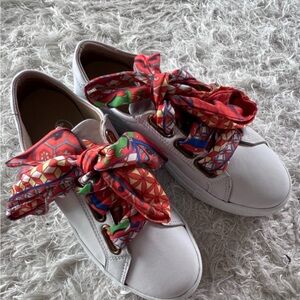 Italian Leather White Tennis Shoes